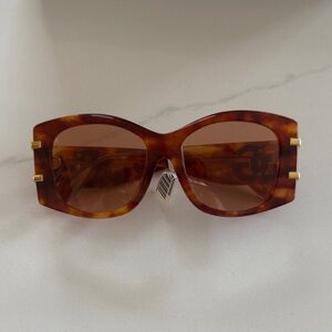 Dolce & Gabbana Brown Sunglasses with Gold Accents